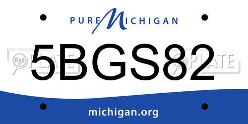 5BGS82 Michigan License Plate