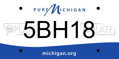 5BH18 Michigan License Plate