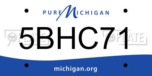 5BHC71 Michigan License Plate