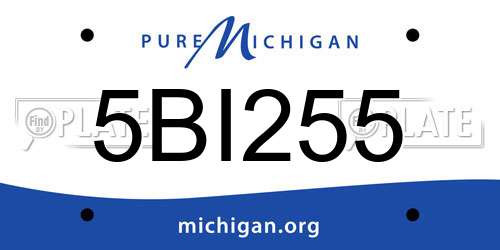 5BI255 Michigan License Plate