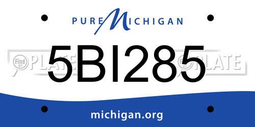 5BI285 Michigan License Plate
