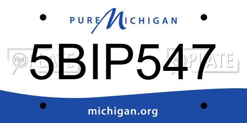 5BIP547 Michigan License Plate