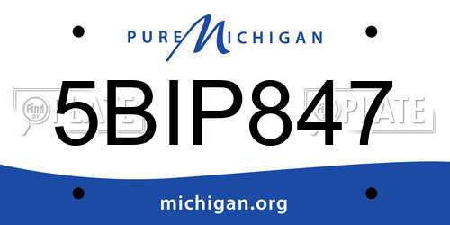 5BIP847 Michigan License Plate