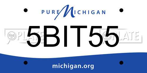 5BIT55 Michigan License Plate