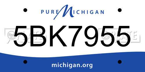 5BK7955 Michigan License Plate