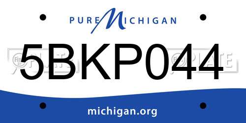 5BKP044 Michigan License Plate