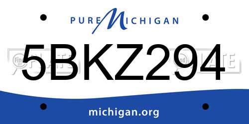 5BKZ294 Michigan License Plate