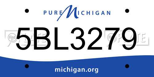 5BL3279 Michigan License Plate