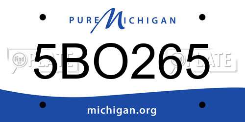 5BO265 Michigan License Plate