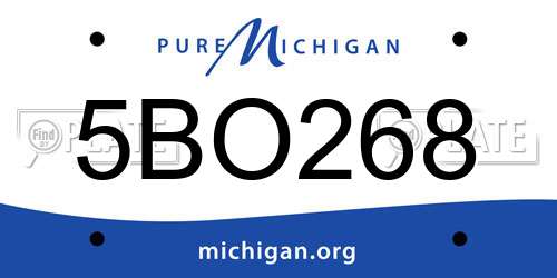 5BO268 Michigan License Plate