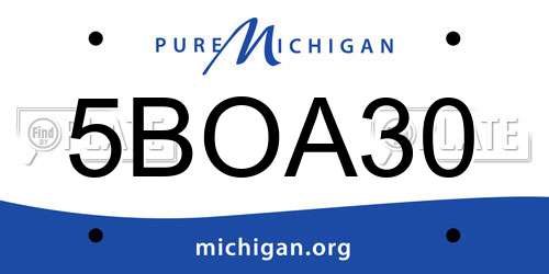 5BOA30 Michigan License Plate