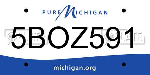 5BOZ591 Michigan License Plate
