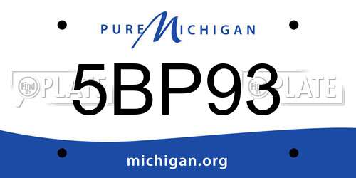 5BP93 Michigan License Plate