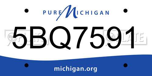 5BQ7591 Michigan License Plate