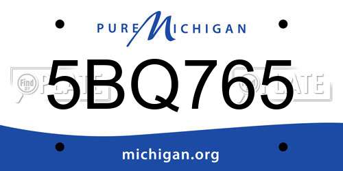 5BQ765 Michigan License Plate