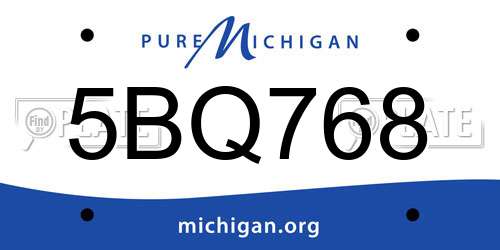 5BQ768 Michigan License Plate