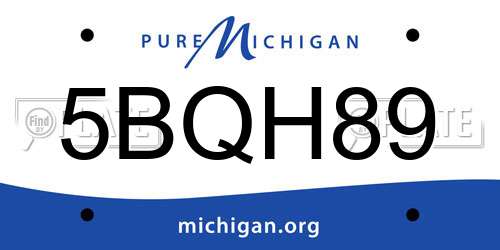 5BQH89 Michigan License Plate