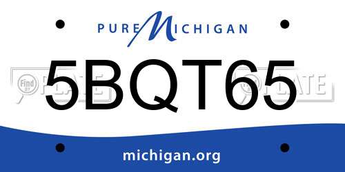 5BQT65 Michigan License Plate