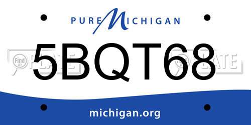 5BQT68 Michigan License Plate