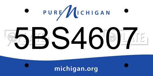 5BS4607 Michigan License Plate