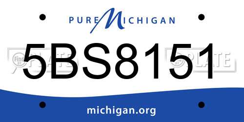 5BS8151 Michigan License Plate