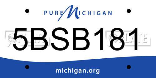 5BSB181 Michigan License Plate