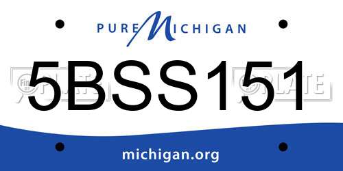 5BSS151 Michigan License Plate