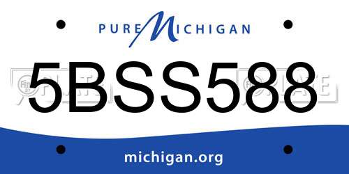 5BSS588 Michigan License Plate