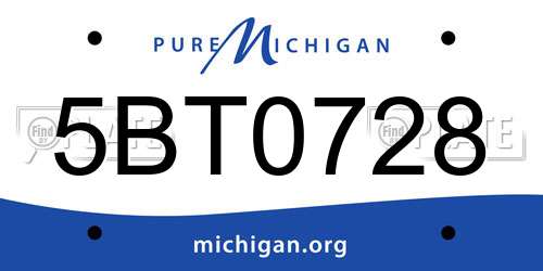 5BT0728 Michigan License Plate