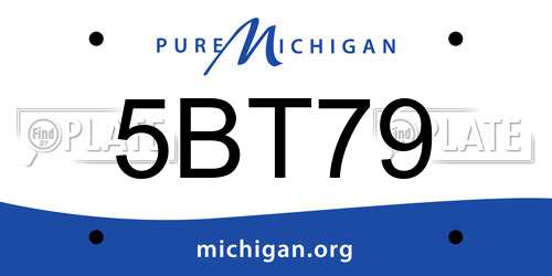 5BT79 Michigan License Plate