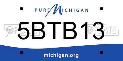 5BTB13 Michigan License Plate