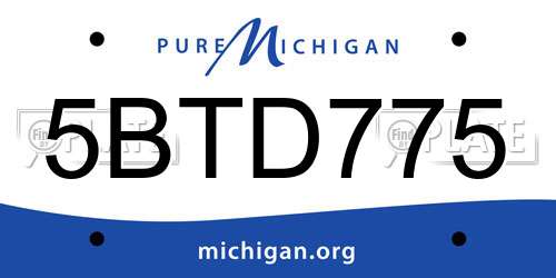 5BTD775 Michigan License Plate