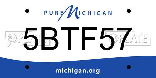 5BTF57 Michigan License Plate