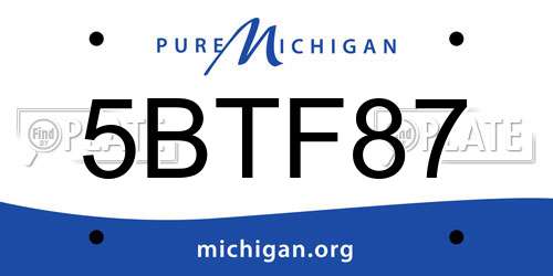 5BTF87 Michigan License Plate
