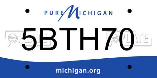 5BTH70 Michigan License Plate
