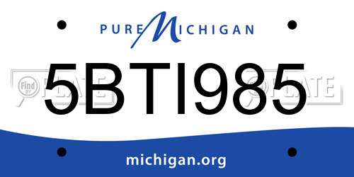 5BTI985 Michigan License Plate
