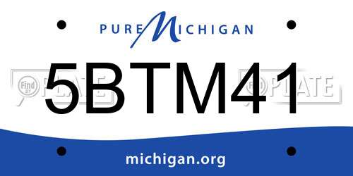 5BTM41 Michigan License Plate