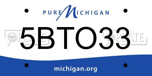 5BTO33 Michigan License Plate