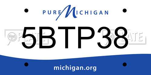 5BTP38 Michigan License Plate