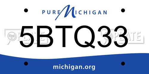5BTQ33 Michigan License Plate