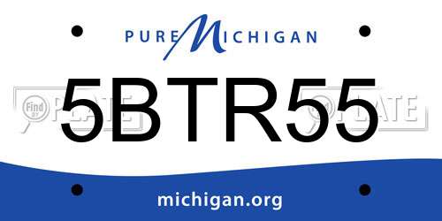 5BTR55 Michigan License Plate