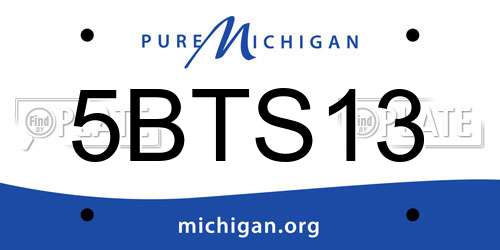 5BTS13 Michigan License Plate