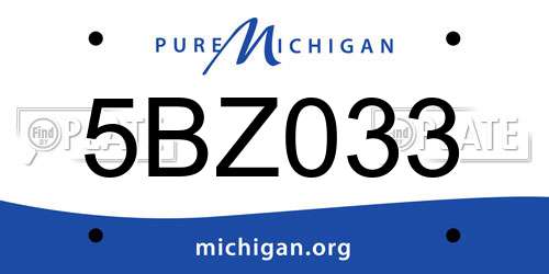 5BZ033 Michigan License Plate