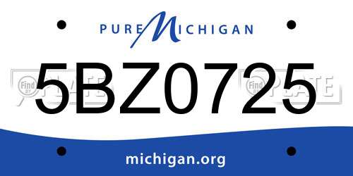 5BZ0725 Michigan License Plate