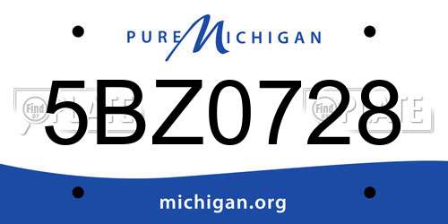 5BZ0728 Michigan License Plate