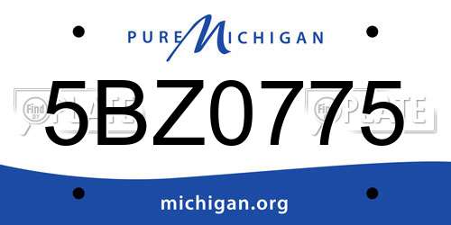 5BZ0775 Michigan License Plate