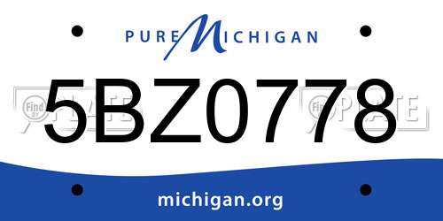 5BZ0778 Michigan License Plate