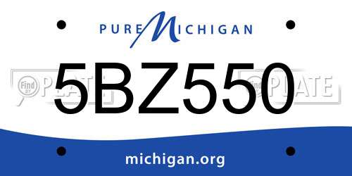 5BZ550 Michigan License Plate