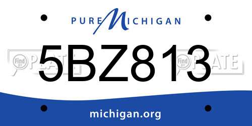 5BZ813 Michigan License Plate