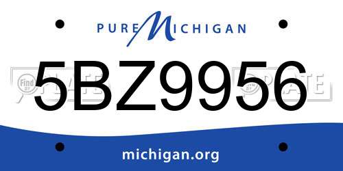 5BZ9956 Michigan License Plate